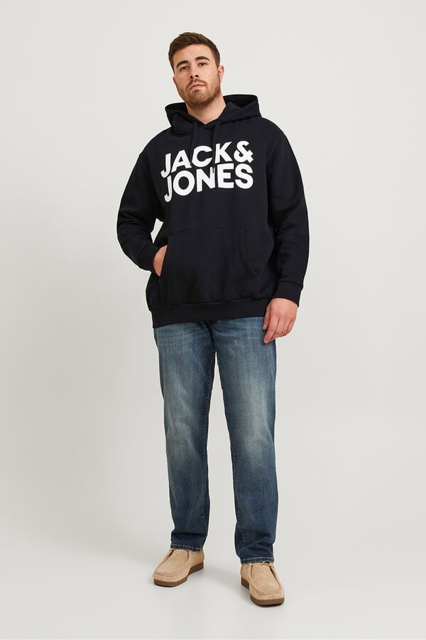 Jack & Jones PLUS Sweatshirt logo grande preto