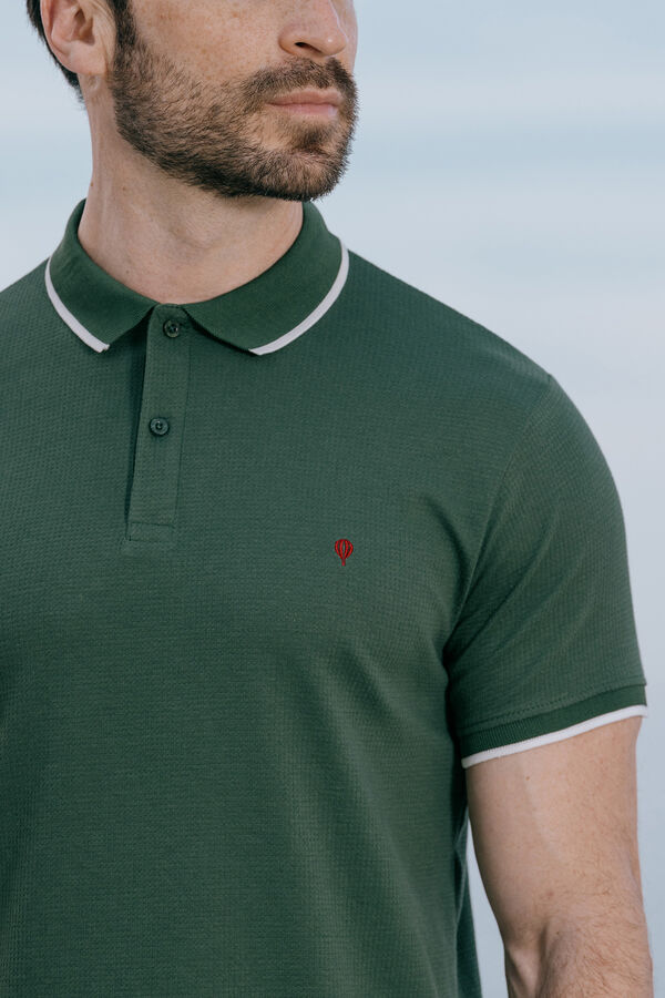 Celopman Polo Línea Contraste Verde verde