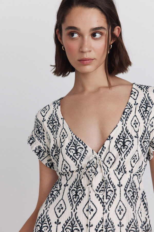 Springfield Vestido curto estampado branco
