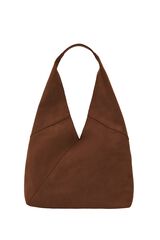Oxxo Mala tote bag efeito camur&ccedil;a castanho