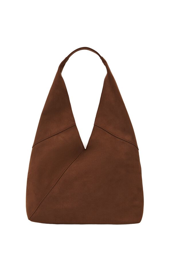 Oxxo Mala tote bag efeito camur&ccedil;a castanho