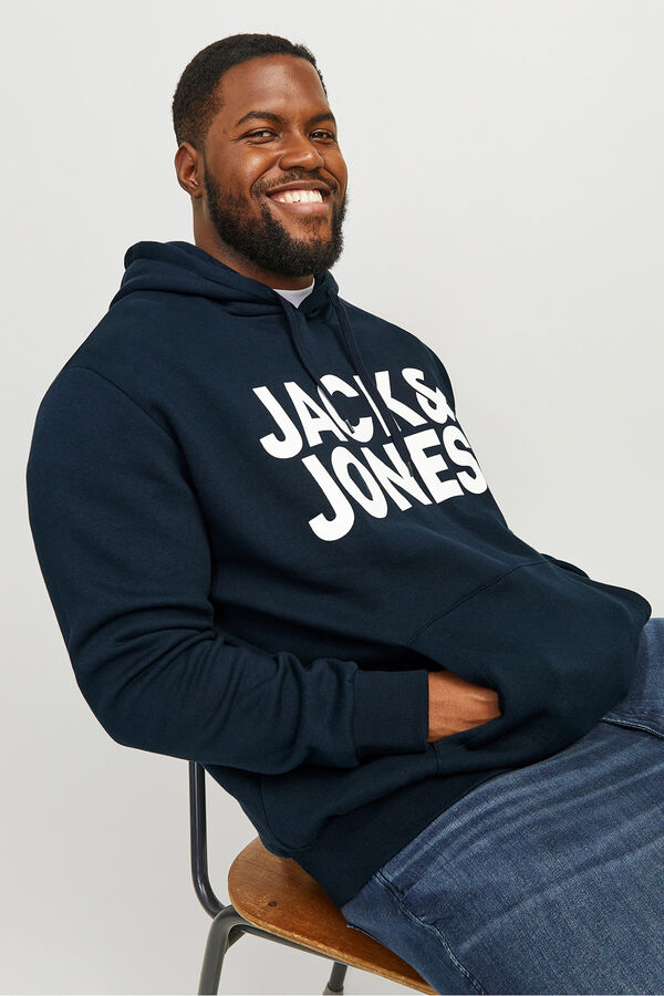 Jack & Jones PLUS Sweatshirt logo grande azul