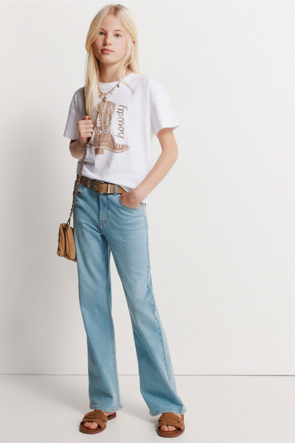 Springfield Kids T-shirt de manga curta cowboy de menina branco