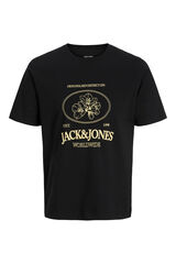 Jack & Jones T-shirt manga curta em algod&atilde;o preto