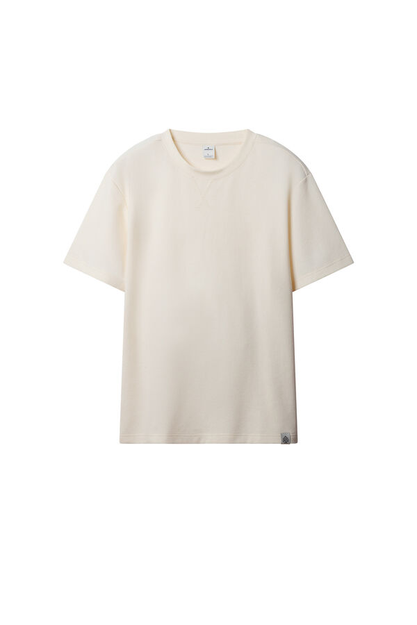 Springfield T-shirt em tecido waffle branco