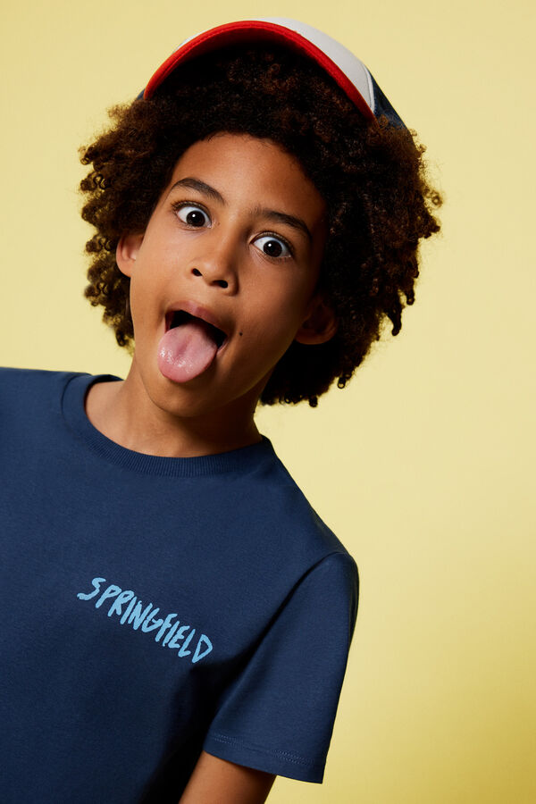 Springfield Boy's ethnic print T-shirt navy mix