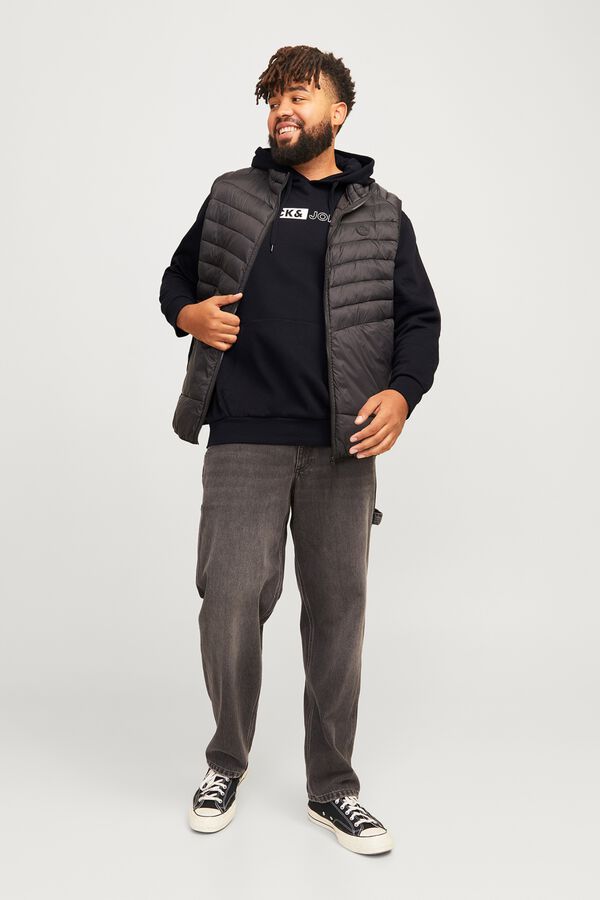 Jack & Jones PLUS Sweatshirt regular com capuz preto