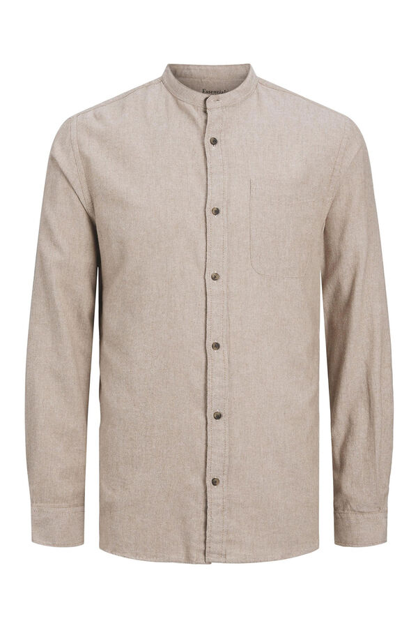 Jack & Jones Camisa confort fit cuello mao beige