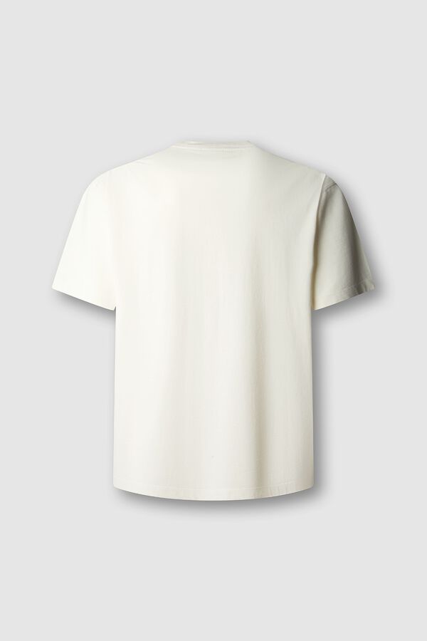 Pepe Jeans T-shirt de manga curta estampada bege