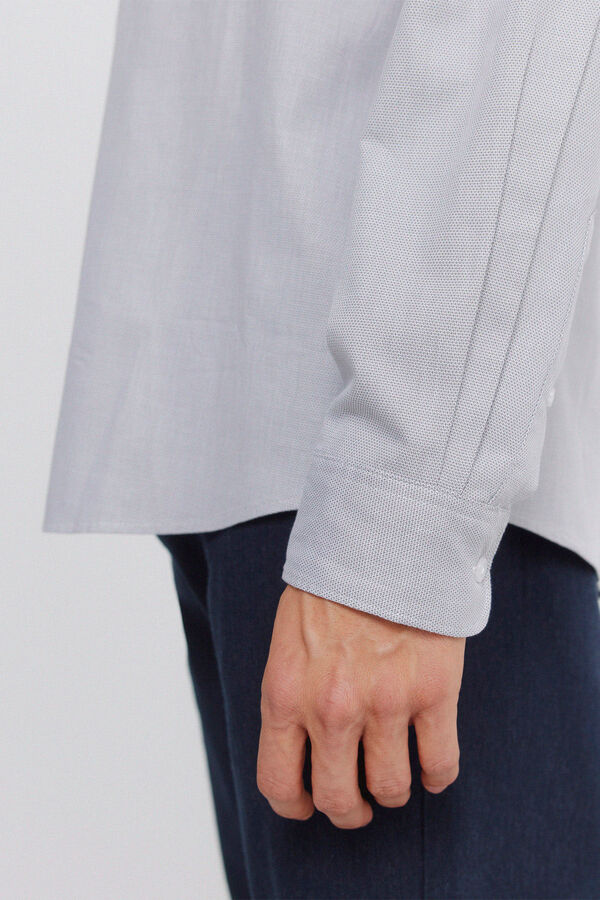 Springfield Camisa social com estrutura de f&aacute;cil cuidado cinzento