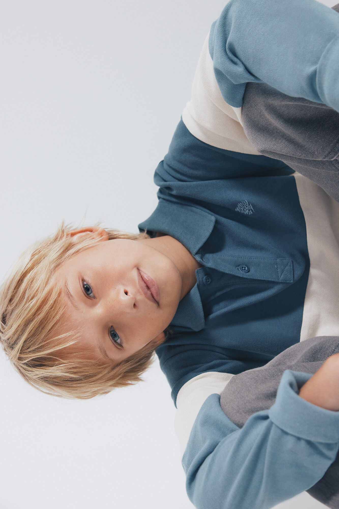 Springfield Kids Camisa polo de manga comprida com blocos de cores para menino