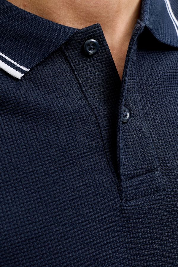 Jack & Jones Polo regular em piqu&eacute; azul