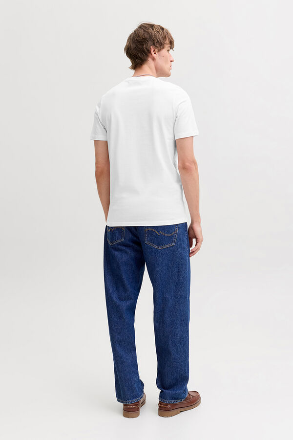 Jack & Jones T-shirt slim bordada branco