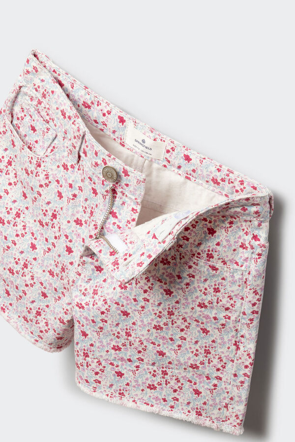 Springfield Kids Cal&ccedil;&otilde;es em sarja com estampado de flores para menina rosa