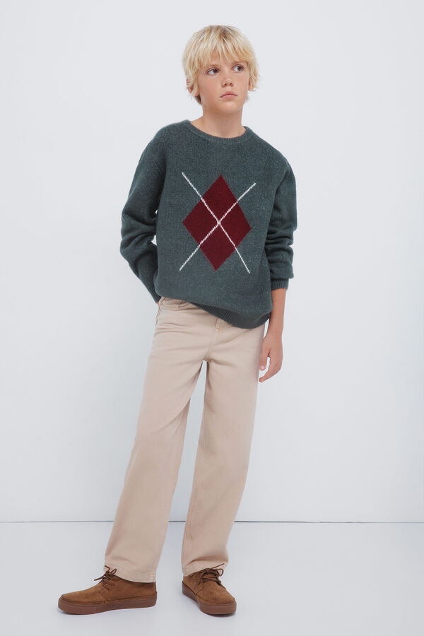 Springfield Kids Jersey rombos caqui niño verde