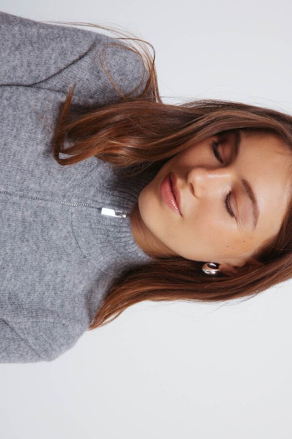 Springfield Cardigan com fecho-éclair cinzento