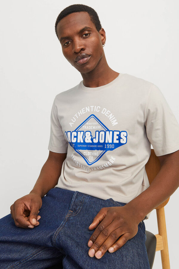 Jack & Jones T-shirt padr&atilde;o fit cinzento