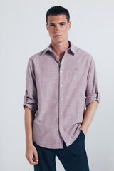 Springfield Camisa algodón slub burdeos