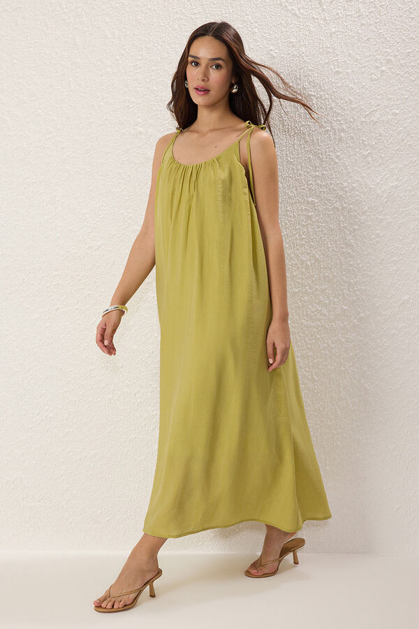 Trendyol Vestido comprido de al&ccedil;as verde