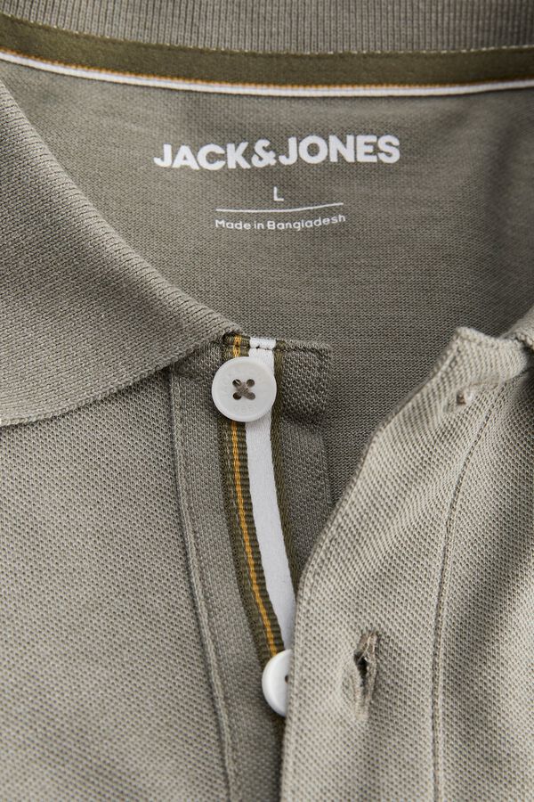 Jack & Jones PLUS Polo piqu&eacute; em algod&atilde;o cinzento