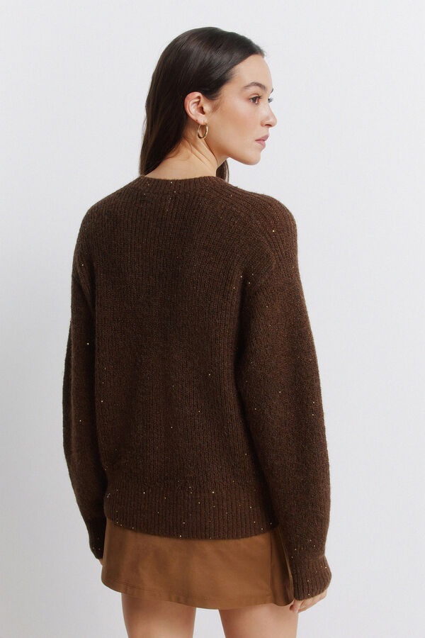 Springfield Camisola com lantejoulas cru