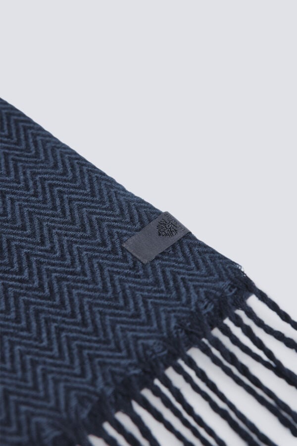 Springfield Cachecol cinza espiga de peixe azul