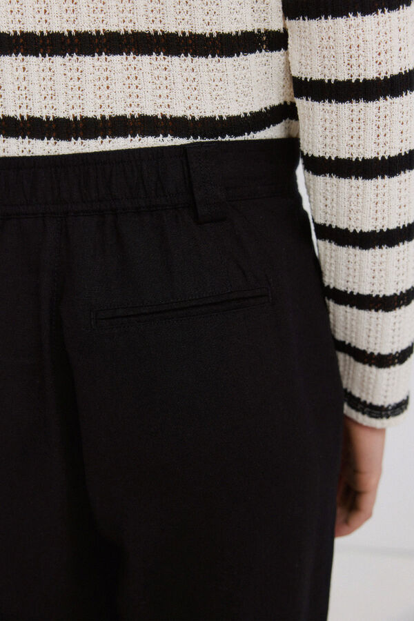 Springfield Cal&ccedil;as de linho preto