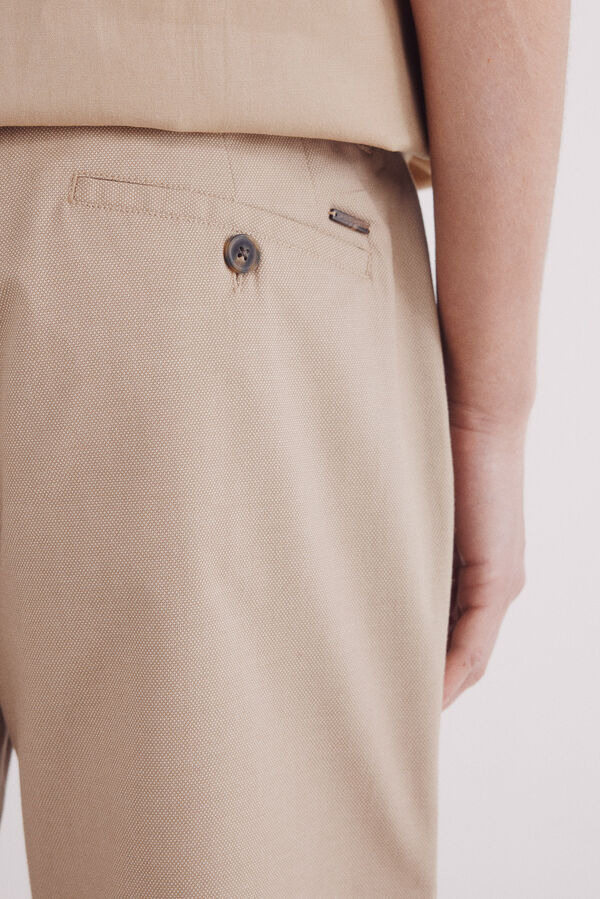 Springfield Calça calças chino slim fit confortável cru