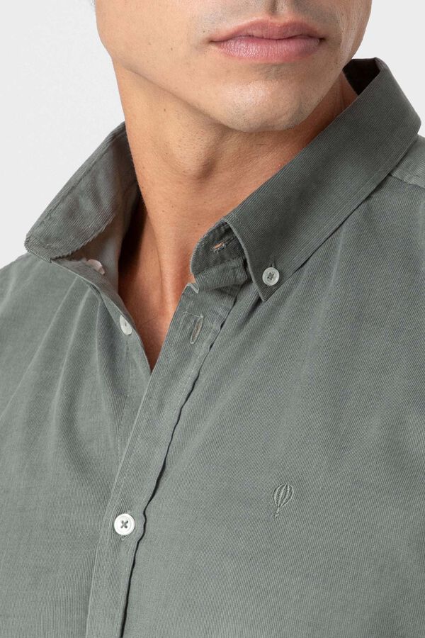Celopman Camisa de microcanelado verde