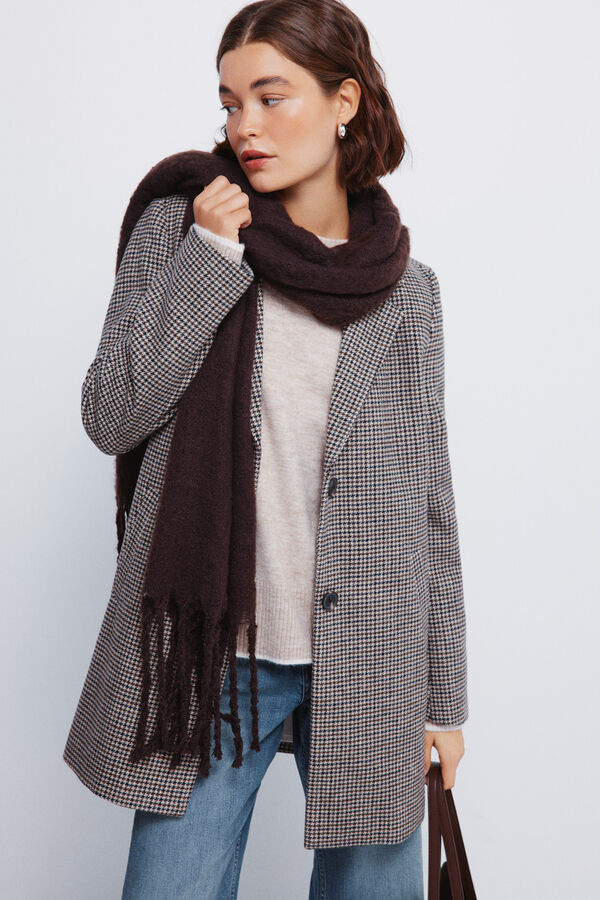 Springfield Cachecol liso de toque suave castanho