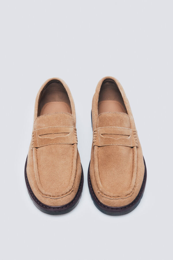 Springfield Mocassim de couro casual castanho