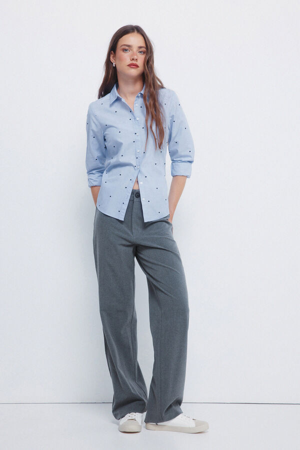 Springfield Shirt with embroidered details blue