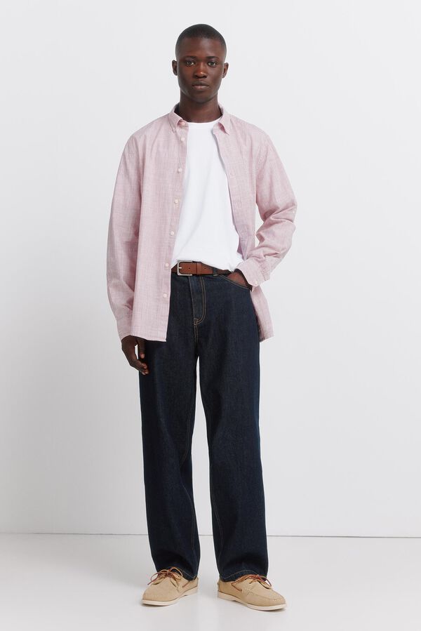 Springfield Camisa leve micro riscas vermelho