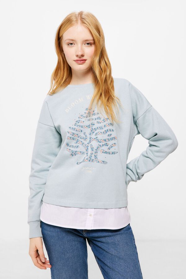 Springfield "Bloom with me" tree sweatshirt royal blue