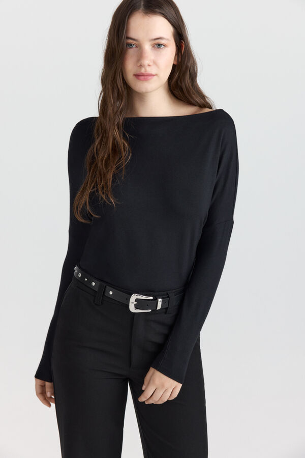 Springfield T-shirt gola barco preto