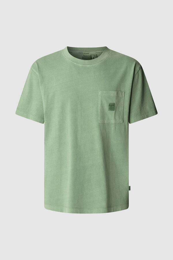 Pepe Jeans  Camiseta de peça manga curta tingida em tecido. verde