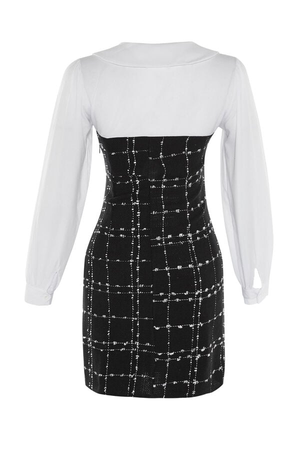 Trendyol Vestido mini com gola camiseira preto