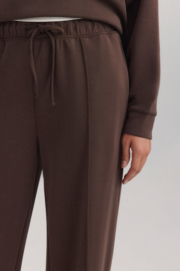 Springfield Cal&ccedil;a desportiva wide leg soft touch castanho