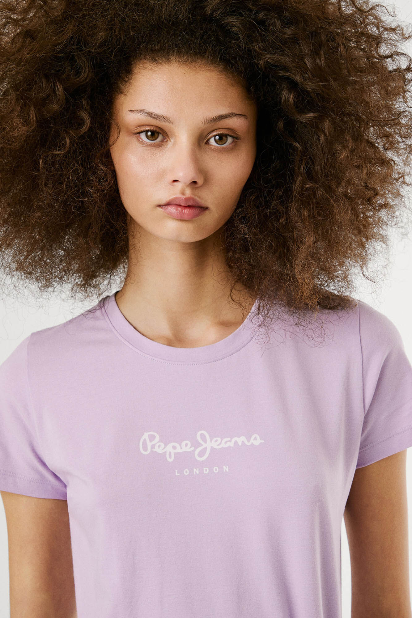 Pepe Jeans Camiseta b&aacute;sica de manga curta com logo frontal