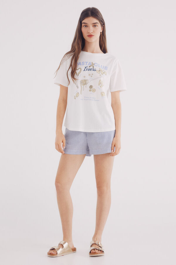 Springfield Camiseta "Clube da Pizza" estampado