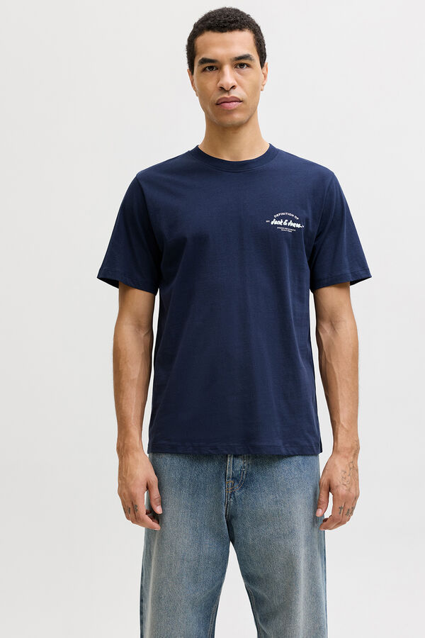 Jack & Jones T-shirt manga curta logo azul