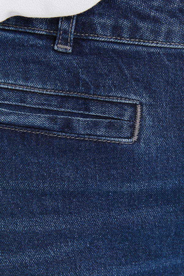 Systemaction Calça largas com bolsos debrum azul