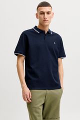 Jack & Jones Polo regular em piqu&eacute; azul