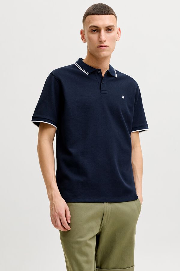 Jack & Jones Polo regular em piqu&eacute; azul