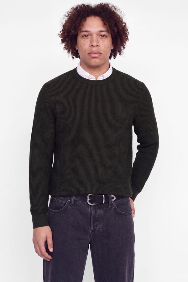 Jack & Jones PLUS Camisola regular gola redonda cru