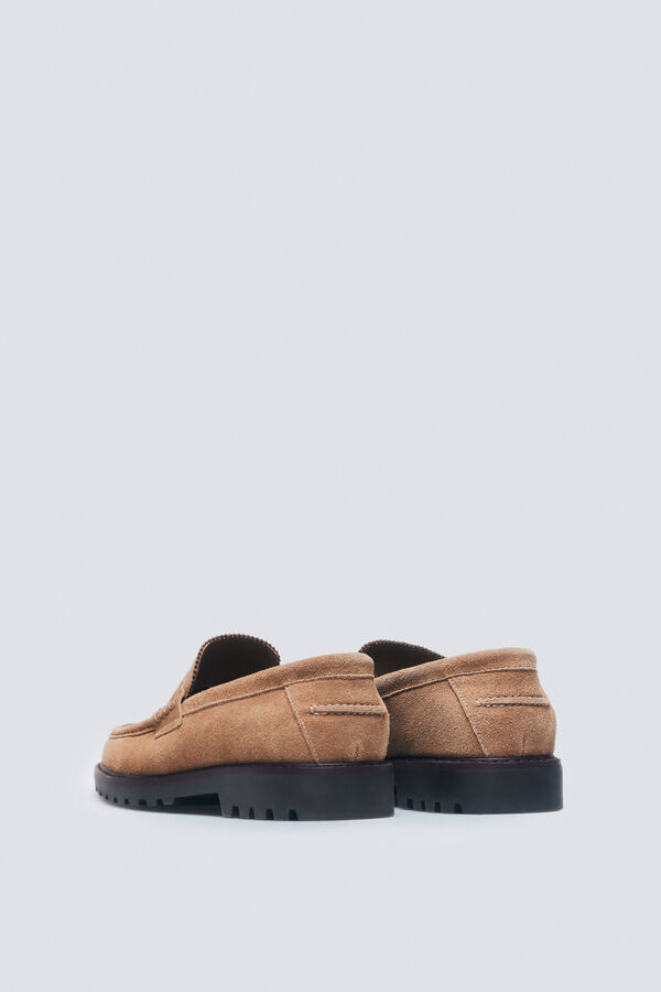 Springfield Mocassim de couro casual castanho