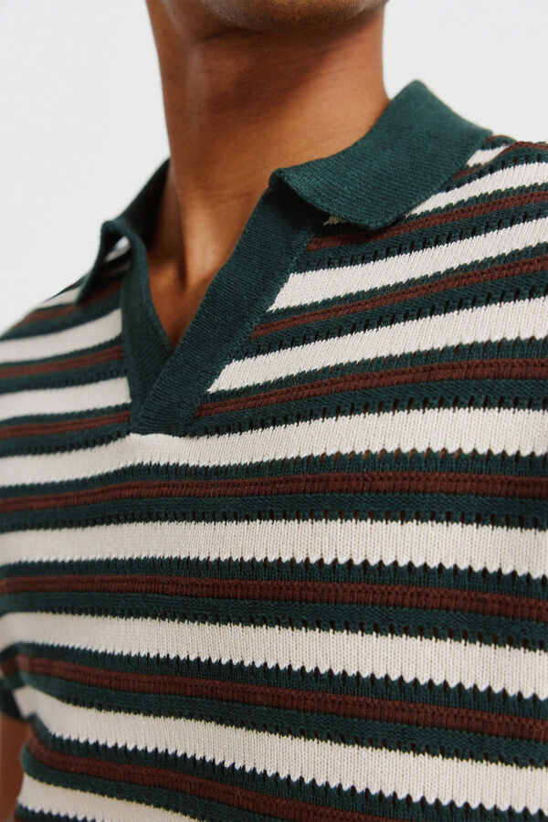 Springfield Polo de riscas com estrutura azul