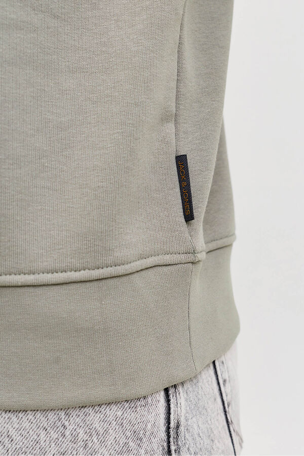 Jack & Jones PLUS Sweatshirt manga curta em algod&atilde;o cinzento