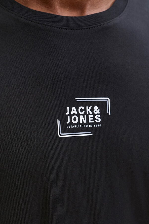 Jack & Jones T-shirt com logo na frente cinzento