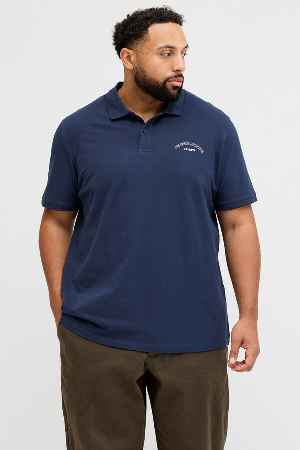 Jack & Jones PLUS Polo b&aacute;sico manga curta azul